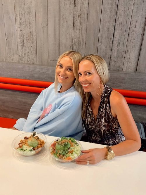 Erica and Maddie Stottlemyre with poke bowls